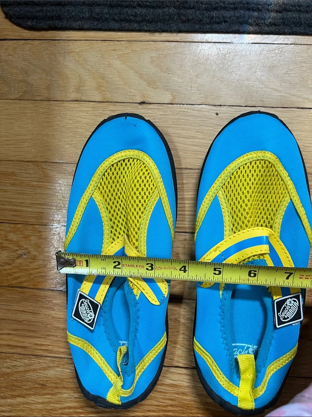 Children's Blue and Yellow Quick-Dry Water Shoes with Secure Strap